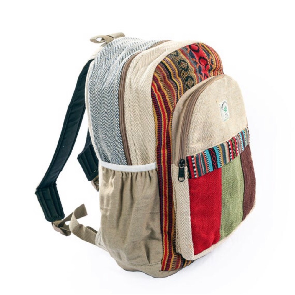 Handmade Multi Pocket Hemp Backpack